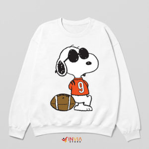 Cool Quarterback Joe Burrow Snoopy White Sweatshirt