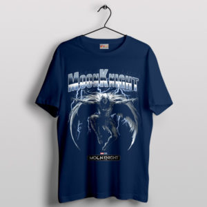 Dark Lightening Moon Knight's Marvel Navy T-Shirt