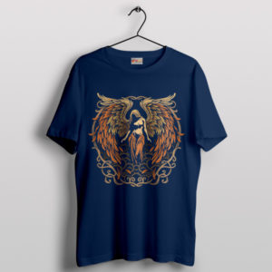 Dark and Mysterious The Fallen Angel Navy T-Shirt