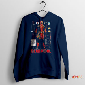 Deadpool Tool Showcasing All Weapons Navy Hoodie