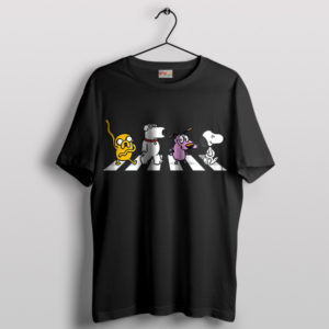 Dog Days on Abbey Road Cartoon Black T-Shirt