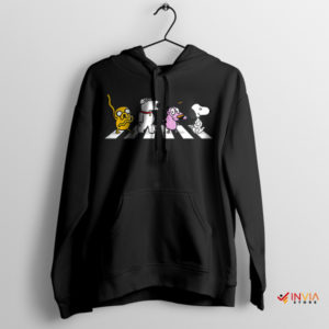 Dogs Cartoon Characters On Abbey Road Black Hoodie