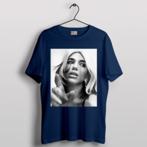 Dua Lipa Blonde Ambition Chic Style Navy T-Shirt