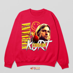 Echoes of Rebellion Kurt Cobain Red Sweatshirt