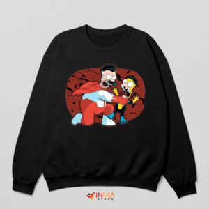 Epic Clash Bart and Homer The Invincible Black Sweatshirt