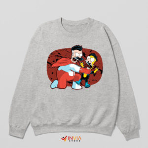 Epic Clash Bart and Homer The Invincible Sport Grey Sweatshirt