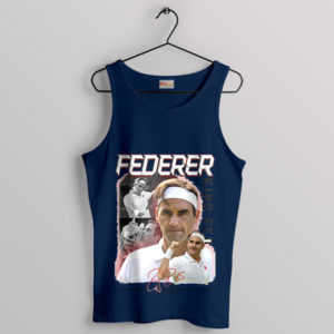 Epic Elegance King Roger Federer Navy Tank Top