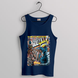 Epic Monsterverse Godzilla vs Kong Comic Navy Tank Top