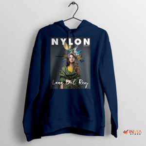 Experience Lana Del Rey Vibes in Nylon Navy Hoodie