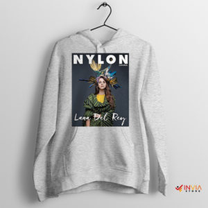 Experience Lana Del Rey Vibes in Nylon Sport Grey Hoodie