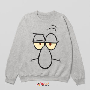 Face Portrait Cartoon Squidward Sport Grey Sweatshirt