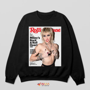 Fan Apparel Miley Cyrus Rolling Stone Black Sweatshirt