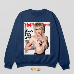 Fan Apparel Miley Cyrus Rolling Stone Navy Sweatshirt