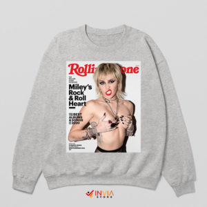 Fan Apparel Miley Cyrus Rolling Stone Sport Grey Sweatshirt