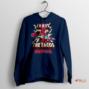 Funny Deadpool's Taco-Time Delight Navy Hoodie