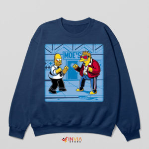 Funny Homer Fat Club Graphic Navy Sweatshirt