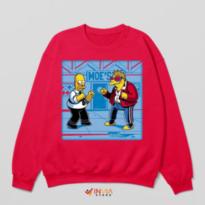 Funny Homer Fat Club Graphic Red Sweatshirt