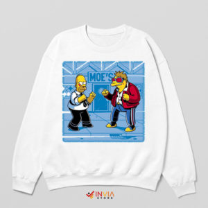 Funny Homer Fat Club Graphic White Sweatshirt