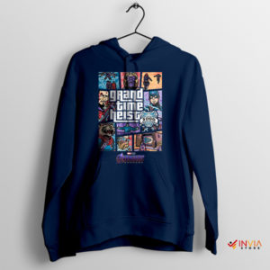 GTA x Avengers Endgame Grand Time Heist Navy Hoodie