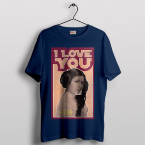 Galactic Romance Princess Leia Love Navy T-Shirt