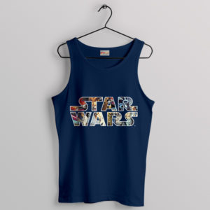 Galaxy of Heroes Star Wars Characters Navy Tank Top