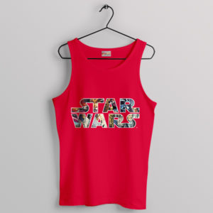 Galaxy of Heroes Star Wars Characters Red Tank Top