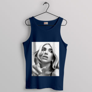 Girl Power Dua Lipa's Blonde Style Navy Tank Top