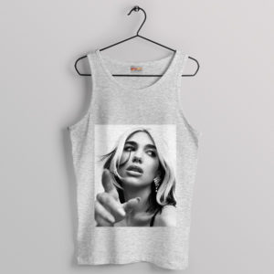 Girl Power Dua Lipa's Blonde Style Sport Grey Tank Top