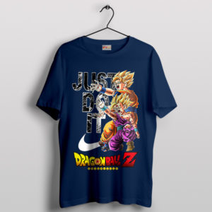 Goku and Gohan's Epic Kamehameha Nike Navy T-Shirt