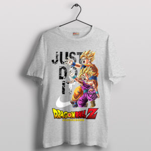 Goku and Gohan's Epic Kamehameha Nike Sport Grey T-Shirt