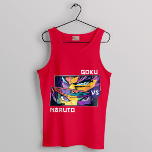 Goku vs Naruto Duel in Style Red Tank Top