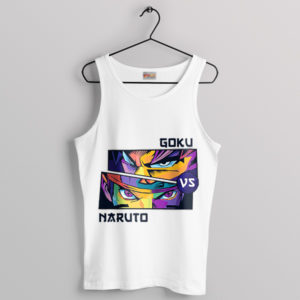 Goku vs Naruto Duel in Style White Tank Top