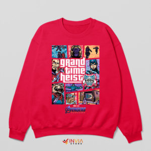 Grand Time Heist in GTA Avengers Red Sweatshirt