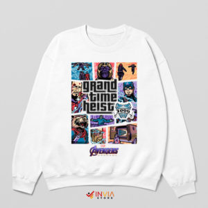 Grand Time Heist in GTA Avengers White Sweatshirt