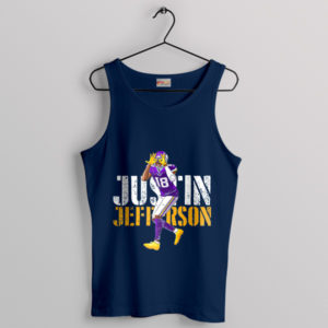 Gridiron Greatness Justin Jefferson Navy Tank Top