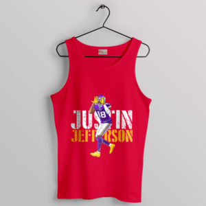 Gridiron Greatness Justin Jefferson Red Tank Top