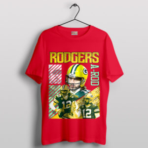 Gridiron Maestro Aaron Rodgers NFL Red T-ShirtGridiron Maestro Aaron Rodgers NFL Red T-Shirt