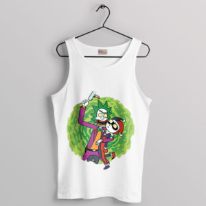 Harley Gets Schwifty Joker Rick White Tank Top