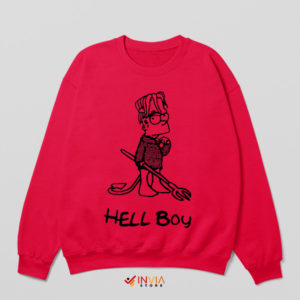 Hell of a Mashup Hell Boy x Bart Simpson Red Sweatshirt