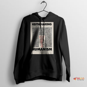 Humanism Spring with Keith Haring Art Black Hoodie