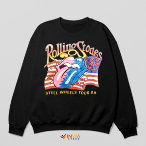 Iconic '89 Tour Tribute Rolling Stones Black Sweatshirt