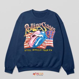 Iconic '89 Tour Tribute Rolling Stones Navy Sweatshirt