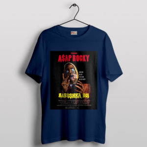 Iconic Asap Babushka Boi Look Hip-Hop Navy T-Shirt