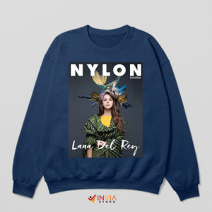 Iconic Lana Del Rey Look Nylon Navy Sweatshirt