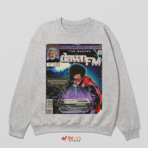 Illustrated Soundwaves Dawn FM Track 1 Sport Grey Sweatshirt