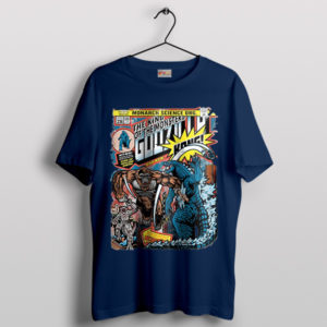 Incredible Titans Godzilla vs Kong Comic Clash Navy T-Shirt