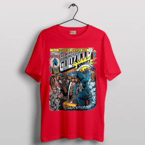 Incredible Titans Godzilla vs Kong Comic Clash Red T-Shirt