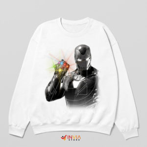 Infinity Power Style Iron Man Gauntlet White Sweatshirt