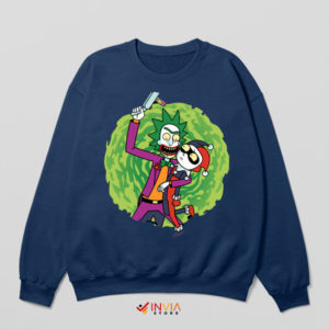 Joker And Harley's Cosmic Rick Morty Navy Sweatshirt