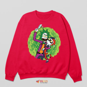 Joker And Harley's Cosmic Rick Morty Red Sweatshirt